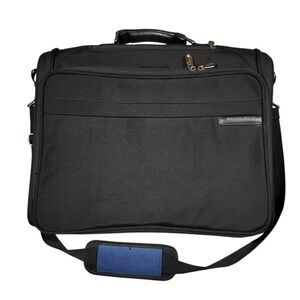 Briggs Riley Messenger Bag Briefcase Black Ballistic Nylon Laptop Travel Chair